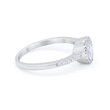 Vintage Style Engagement Bridal Ring Simulated Cubic Zirconia 925 Sterling Silver